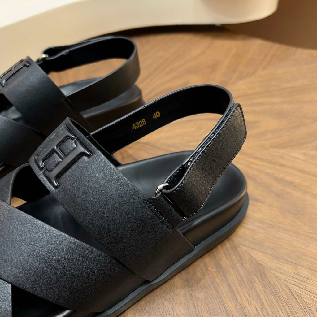 Hermès Men's Cross-Strap Slingback Sandals