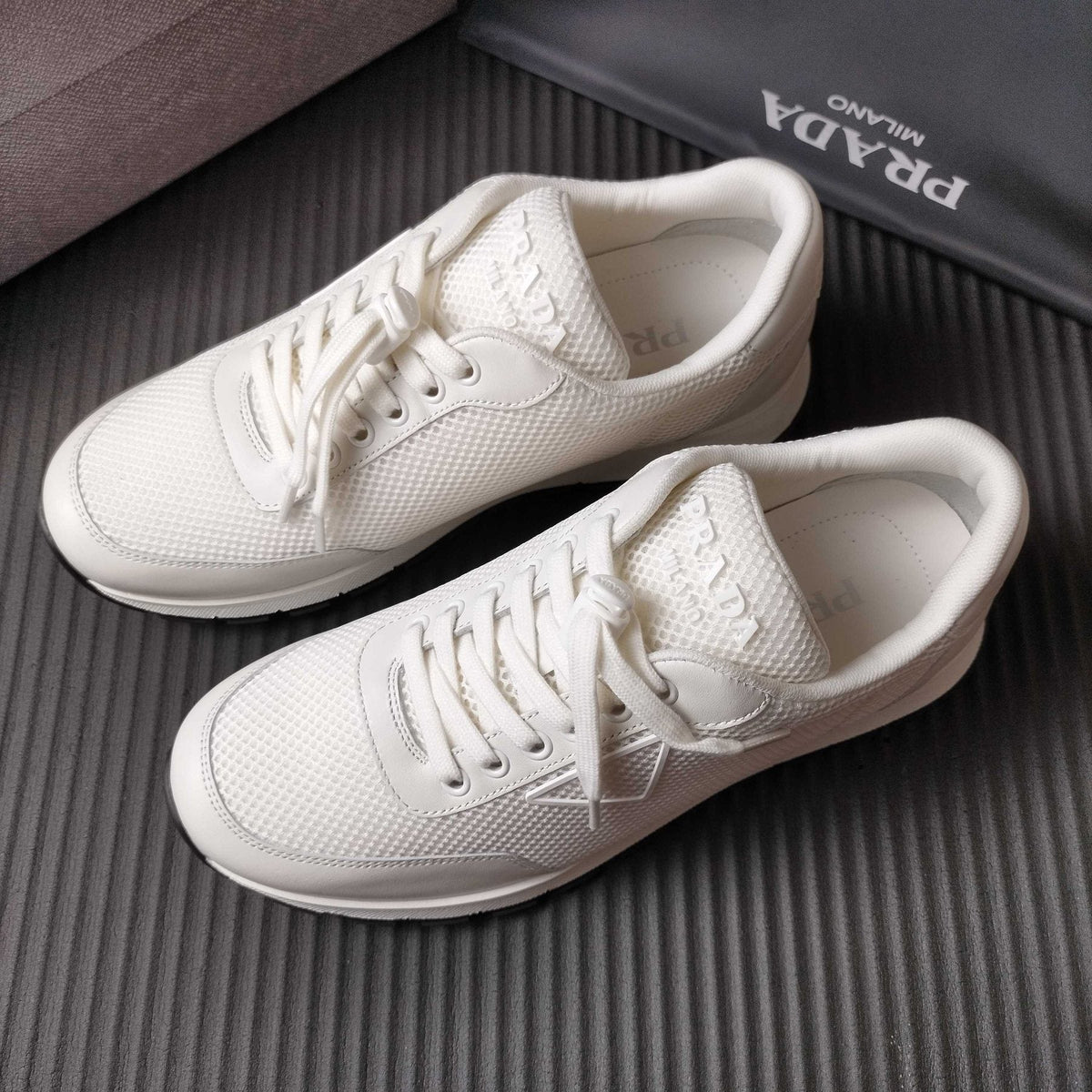 Prada Mesh Low-Top Sneakers - Tonal Rubber Sole