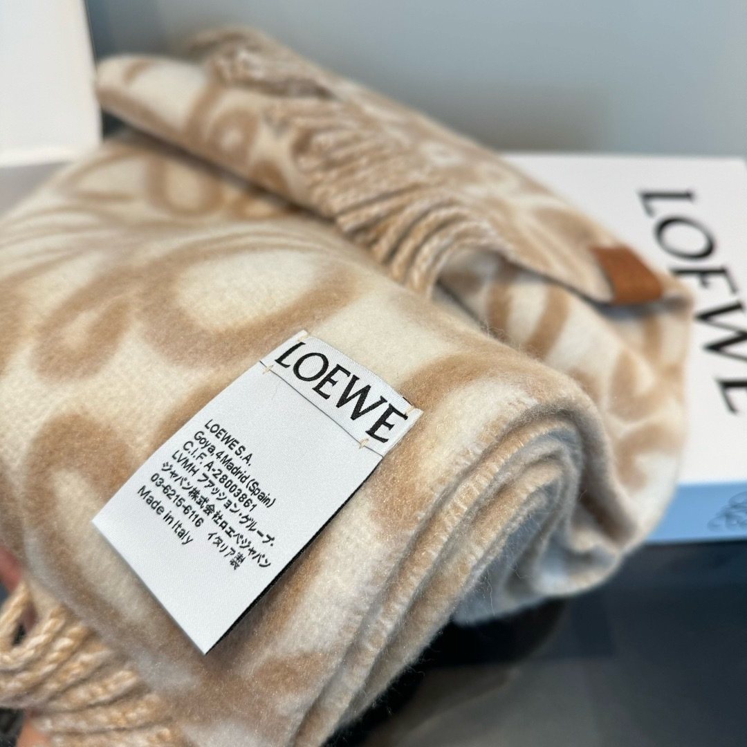 LOEWE Loop-Pattern Fringed Scarf
