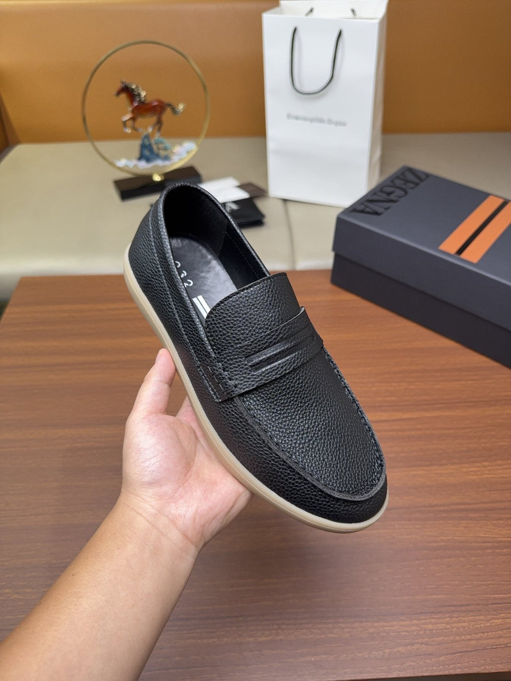 Zegna Men's Textured Slip-On Loafers