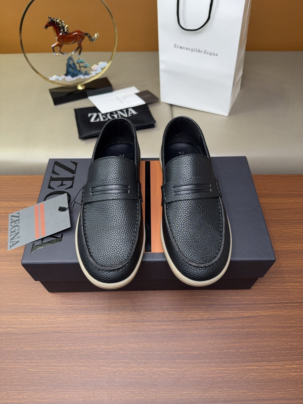 Zegna Men's Textured Slip-On Loafers