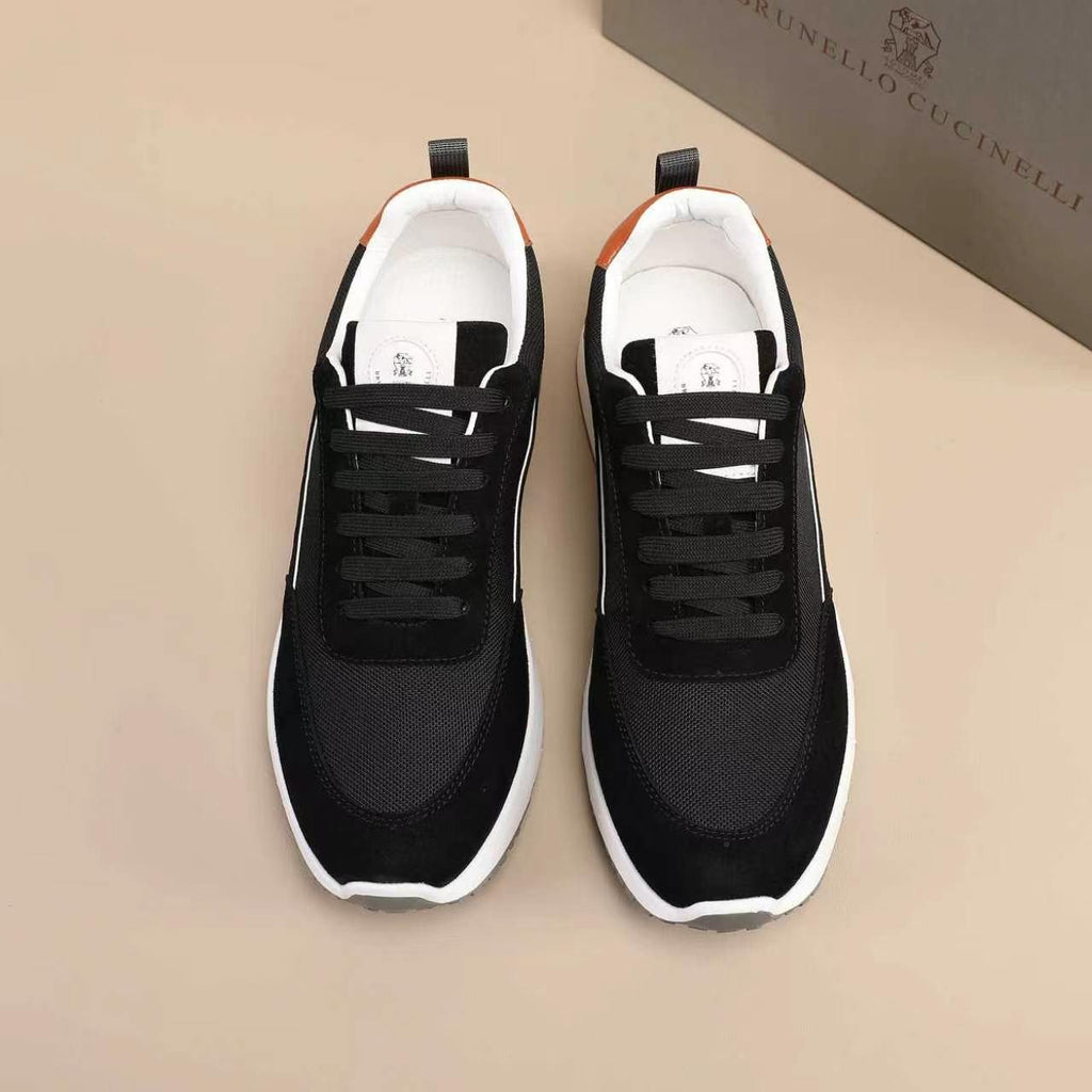 Brunello Cucinelli Suede-Trim Low-Top Sneakers