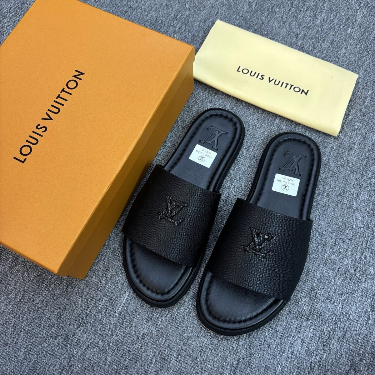 Louis Vuitton Men's Logo Strap Slide Sandals - TPU Outsole