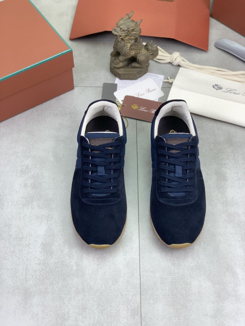 Loro Piana Contrast-Collar Low-Top Sneakers