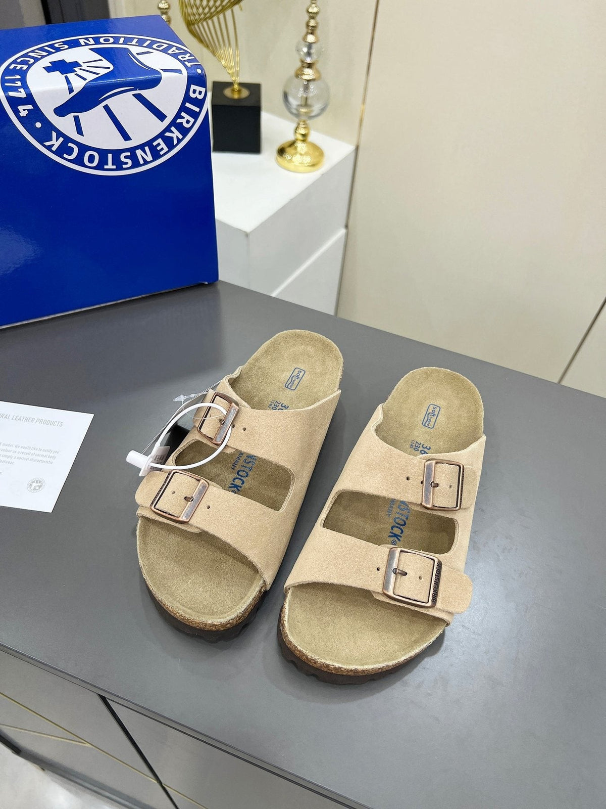 Birkenstock Two-Strap Buckle Slide Sandals