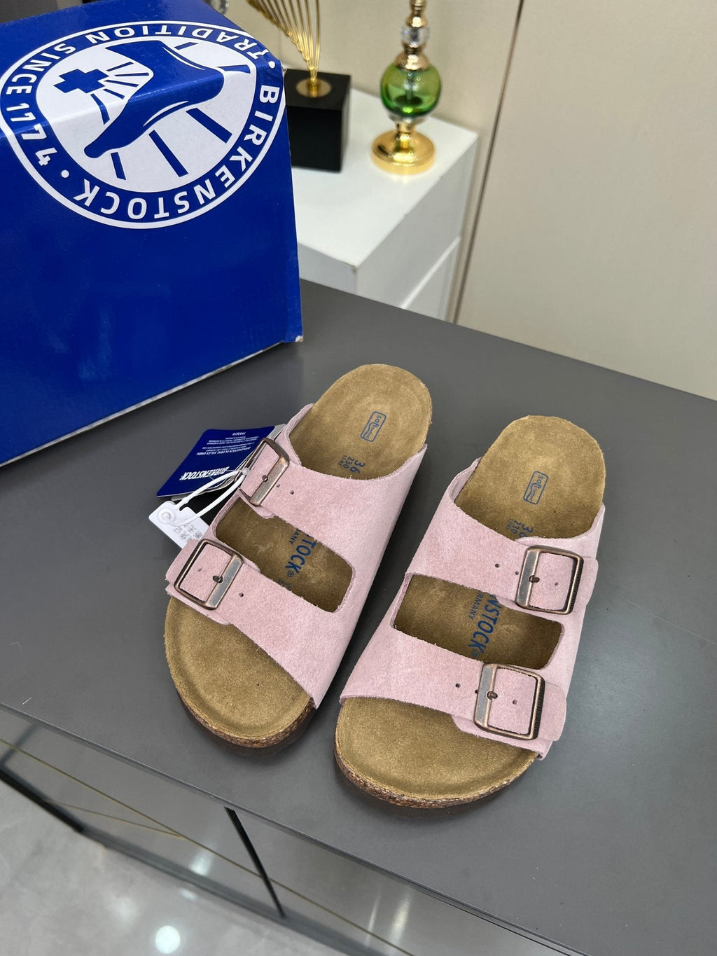 Birkenstock Two-Strap Buckle Slide Sandals
