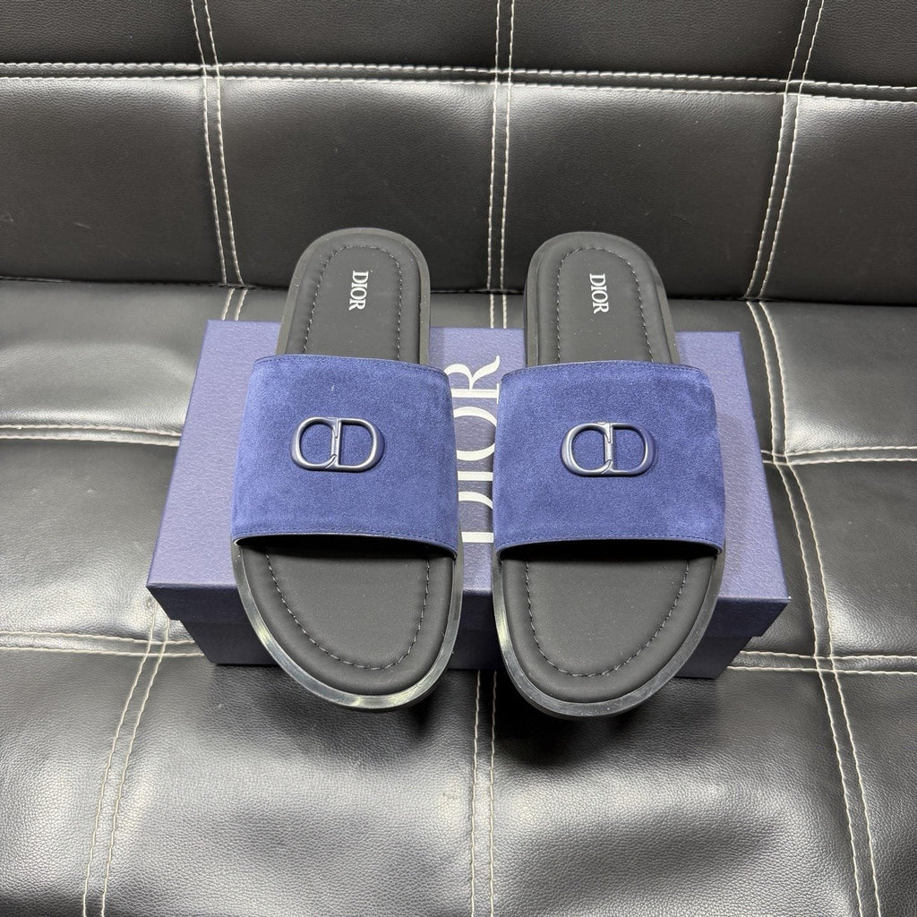 Dior Men's Emblem Strap Slide Sandals