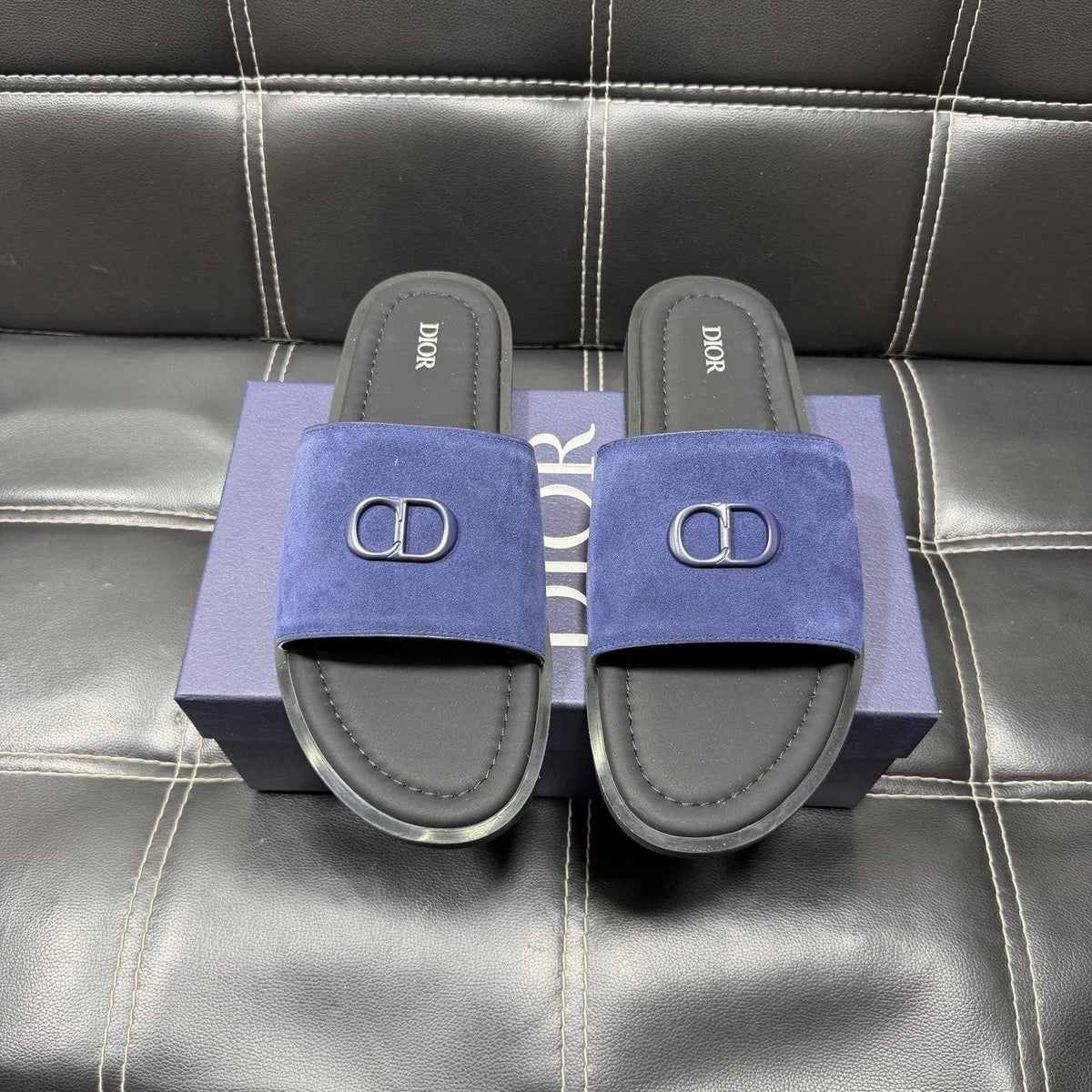 Dior Men's Emblem Strap Slide Sandals