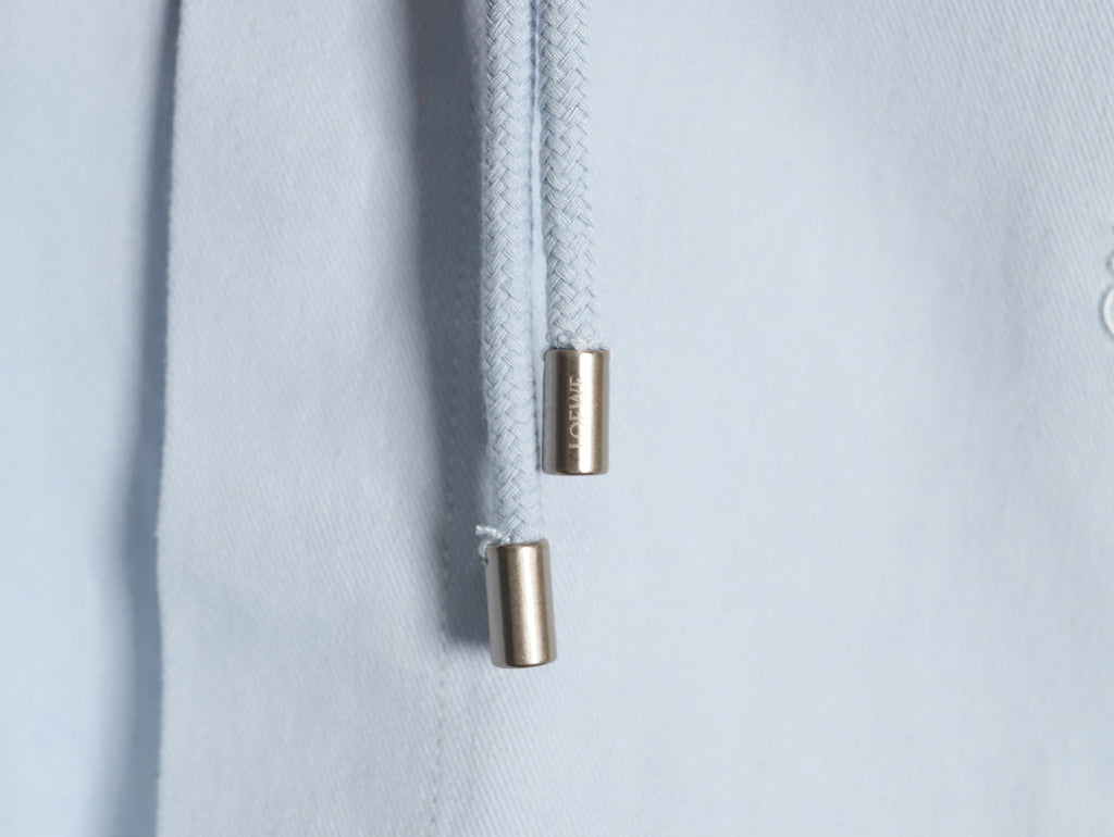 LOEWE Pale Blue Cotton Hooded Long-Sleeve Shirt Jacket