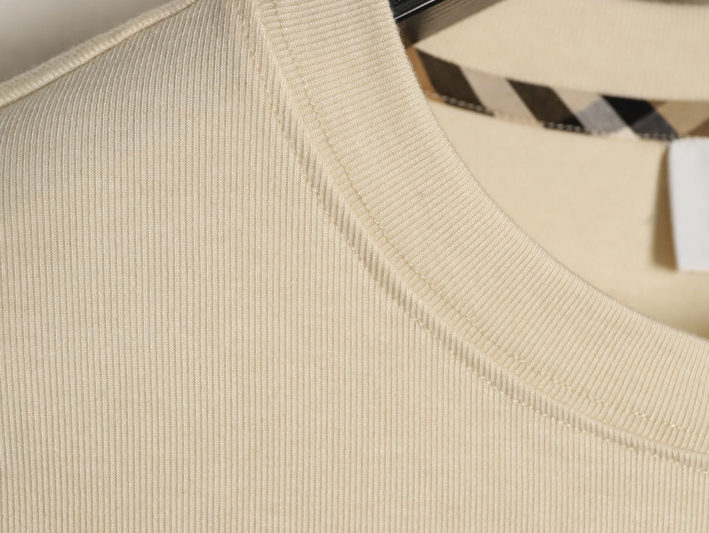 Burberry Equestrian-Detail Check Elbow-Patch Long-Sleeve Top - Cream